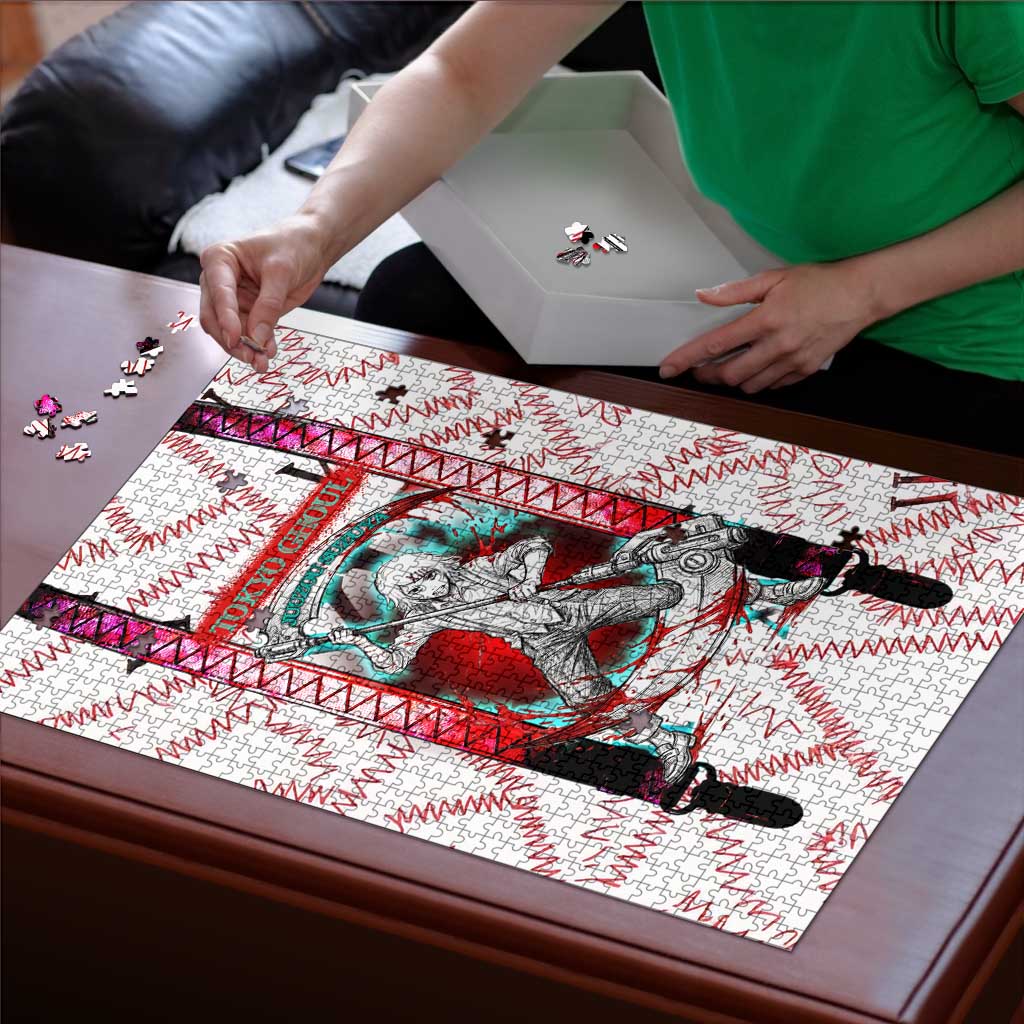Juuzou Suzuya Tokyo Ghoul Puzzle Grunge Anime Style with Roman Numeral Motif