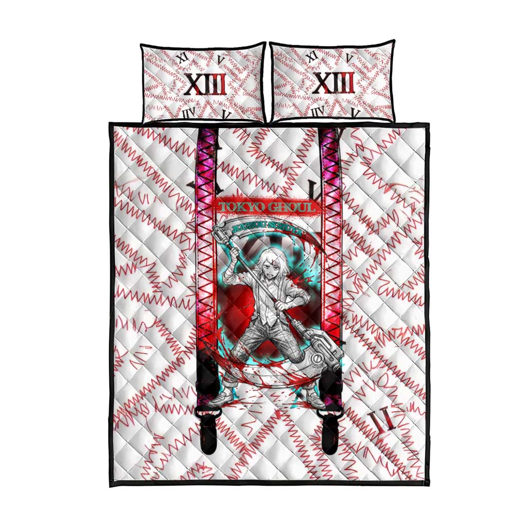 Juuzou Suzuya Tokyo Ghoul Quilt Bed Set Grunge Anime Style with Roman Numeral Motif
