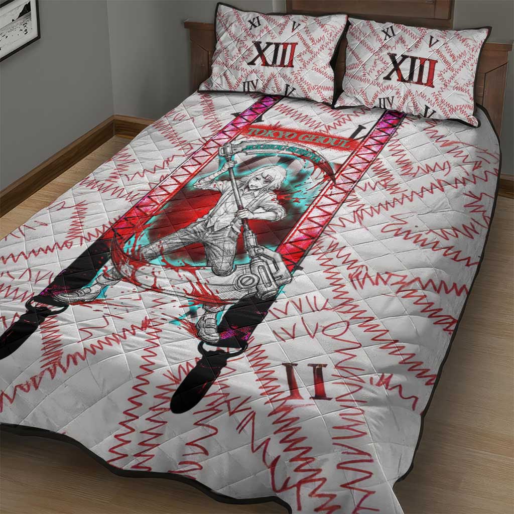 Juuzou Suzuya Tokyo Ghoul Quilt Bed Set Grunge Anime Style with Roman Numeral Motif