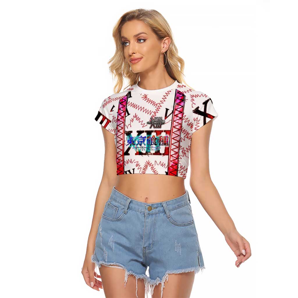 Juuzou Suzuya Tokyo Ghoul Raglan Cropped T Shirt Grunge Anime Style with Roman Numeral Motif
