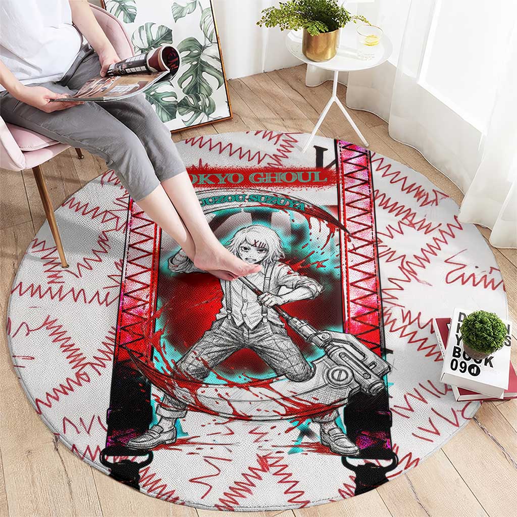 Juuzou Suzuya Tokyo Ghoul Round Carpet Grunge Anime Style with Roman Numeral Motif