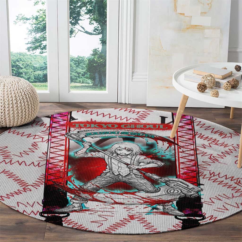 Juuzou Suzuya Tokyo Ghoul Round Carpet Grunge Anime Style with Roman Numeral Motif