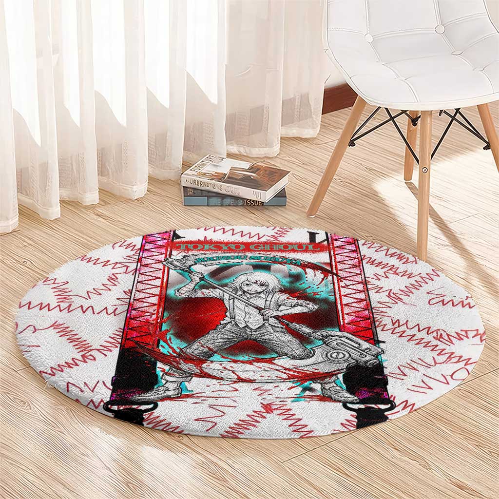 Juuzou Suzuya Tokyo Ghoul Round Carpet Grunge Anime Style with Roman Numeral Motif
