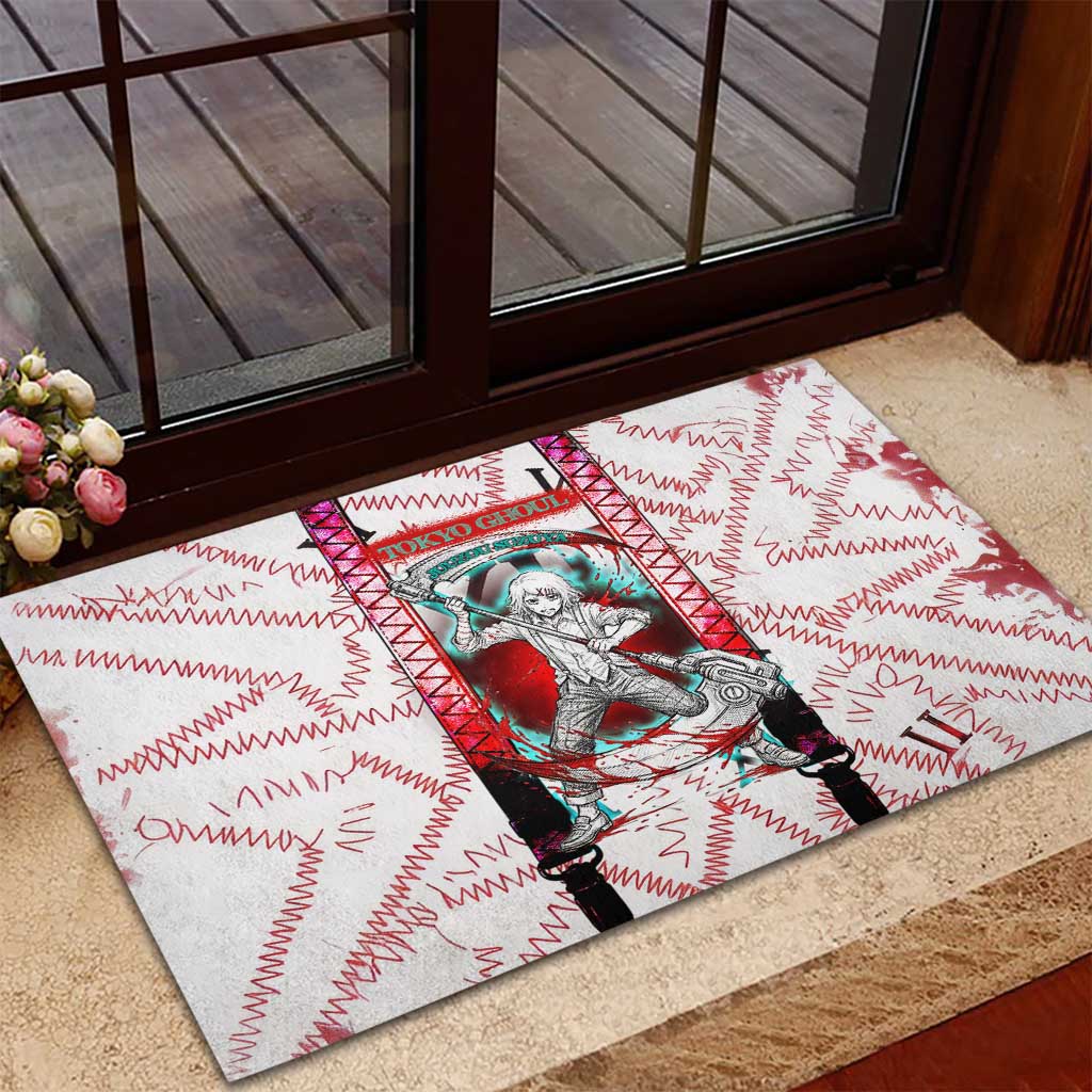 Juuzou Suzuya Tokyo Ghoul Rubber Doormat Grunge Anime Style with Roman Numeral Motif