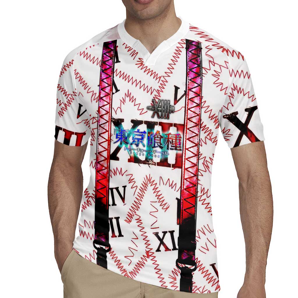 Juuzou Suzuya Tokyo Ghoul Rugby Jersey Grunge Anime Style with Roman Numeral Motif
