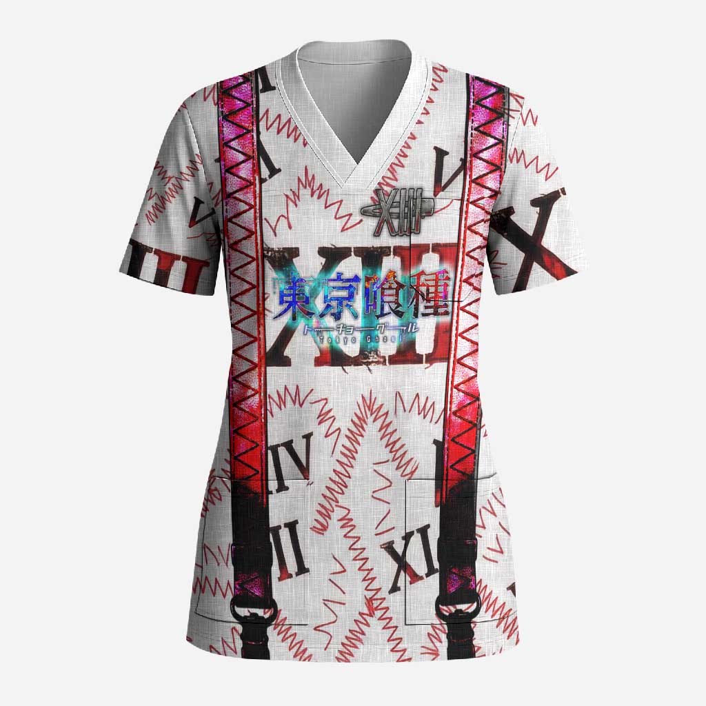 Juuzou Suzuya Tokyo Ghoul Scrub Top Grunge Anime Style with Roman Numeral Motif