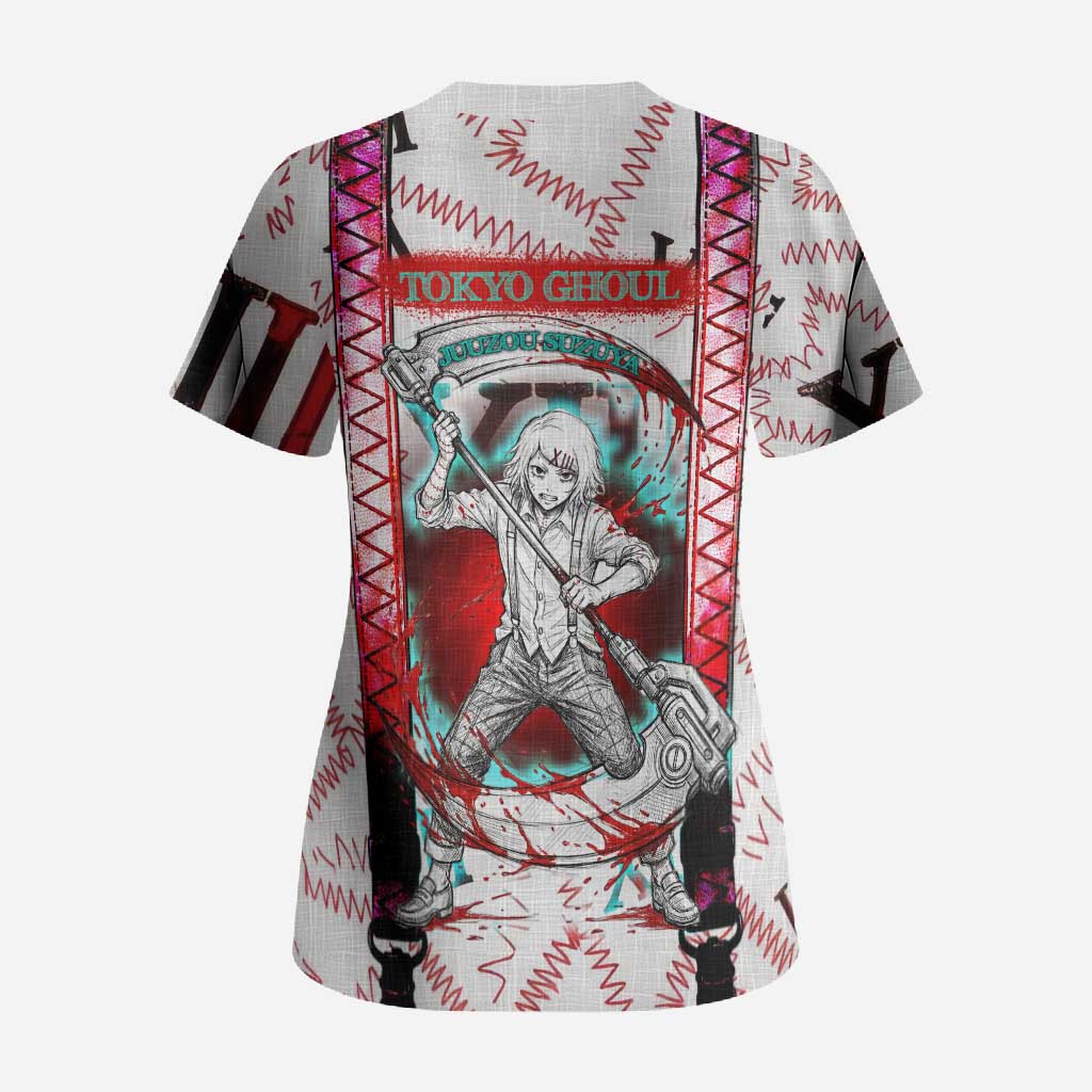 Juuzou Suzuya Tokyo Ghoul Scrub Top Grunge Anime Style with Roman Numeral Motif