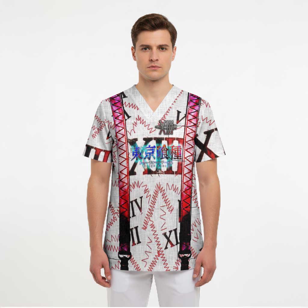 Juuzou Suzuya Tokyo Ghoul Scrub Top Grunge Anime Style with Roman Numeral Motif
