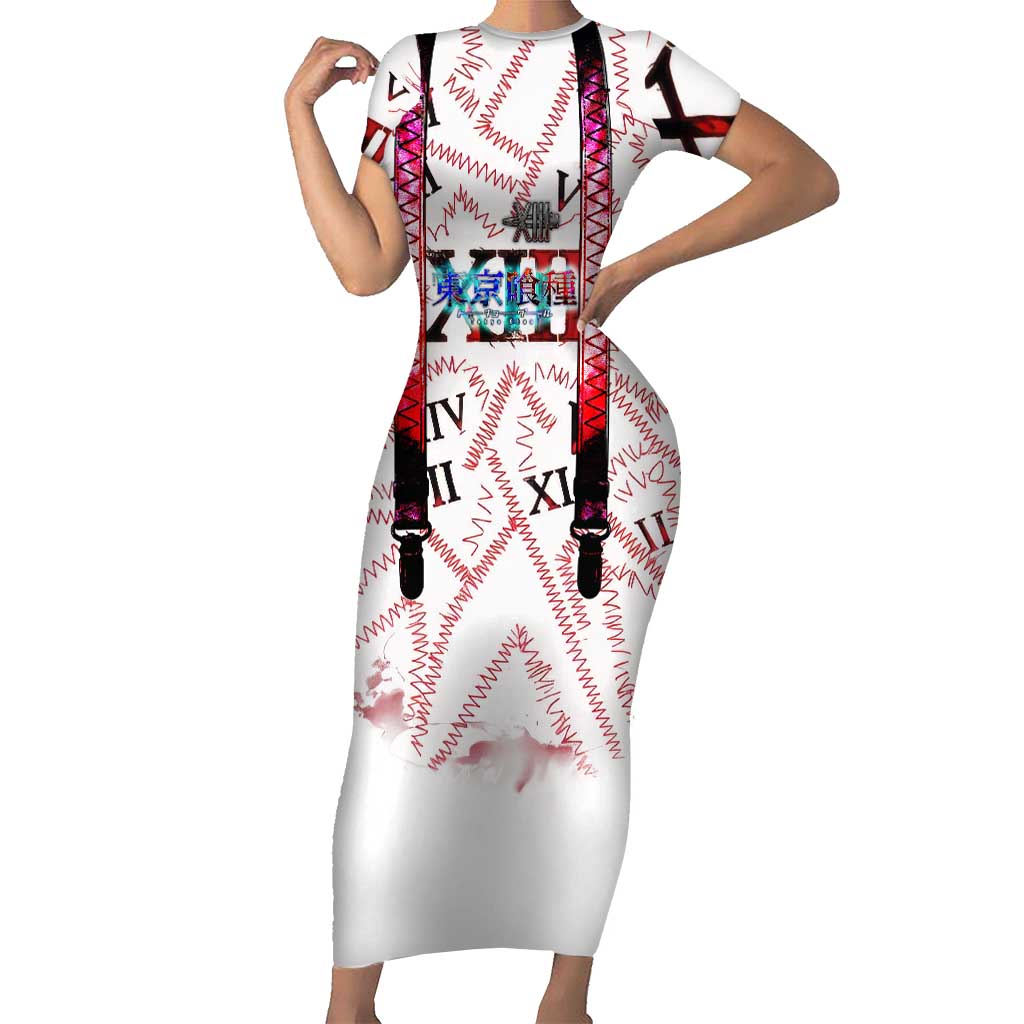 Juuzou Suzuya Tokyo Ghoul Short Sleeve Bodycon Dress Grunge Anime Style with Roman Numeral Motif