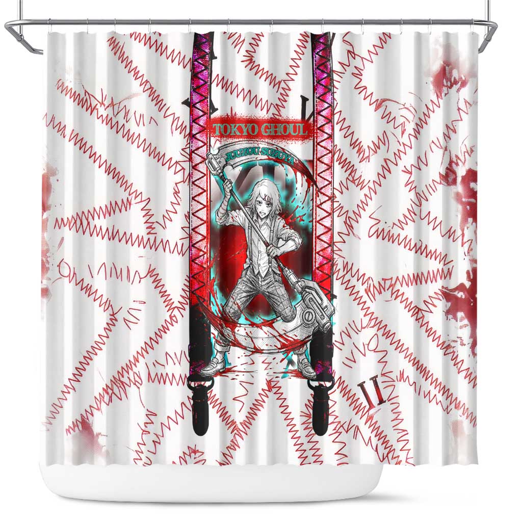Juuzou Suzuya Tokyo Ghoul Shower Curtain Grunge Anime Style with Roman Numeral Motif