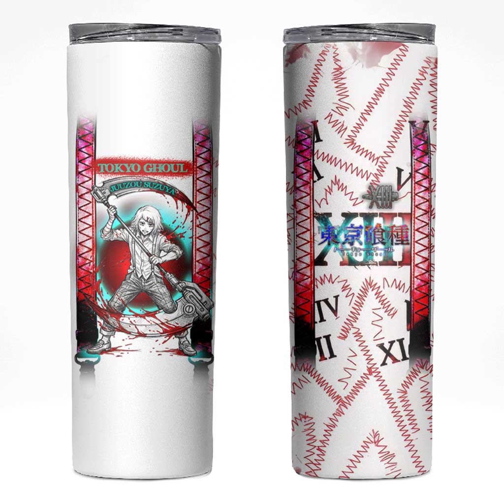 Juuzou Suzuya Tokyo Ghoul Skinny Tumbler Grunge Anime Style with Roman Numeral Motif