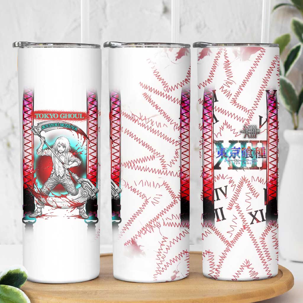 Juuzou Suzuya Tokyo Ghoul Skinny Tumbler Grunge Anime Style with Roman Numeral Motif