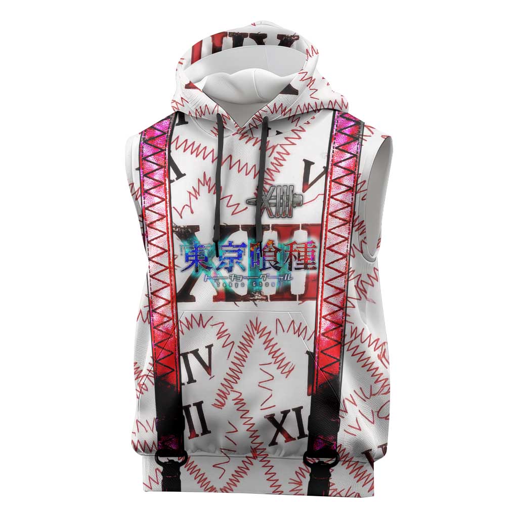 Juuzou Suzuya Tokyo Ghoul Sleeveless Hoodie Grunge Anime Style with Roman Numeral Motif