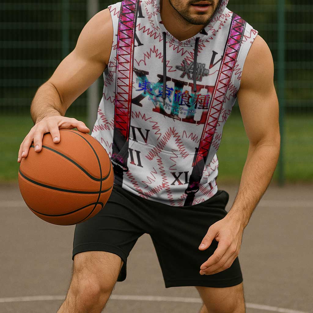 Juuzou Suzuya Tokyo Ghoul Sleeveless Hoodie Grunge Anime Style with Roman Numeral Motif