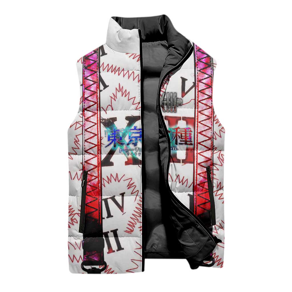 Juuzou Suzuya Tokyo Ghoul Sleeveless Puffer Jacket Grunge Anime Style with Roman Numeral Motif