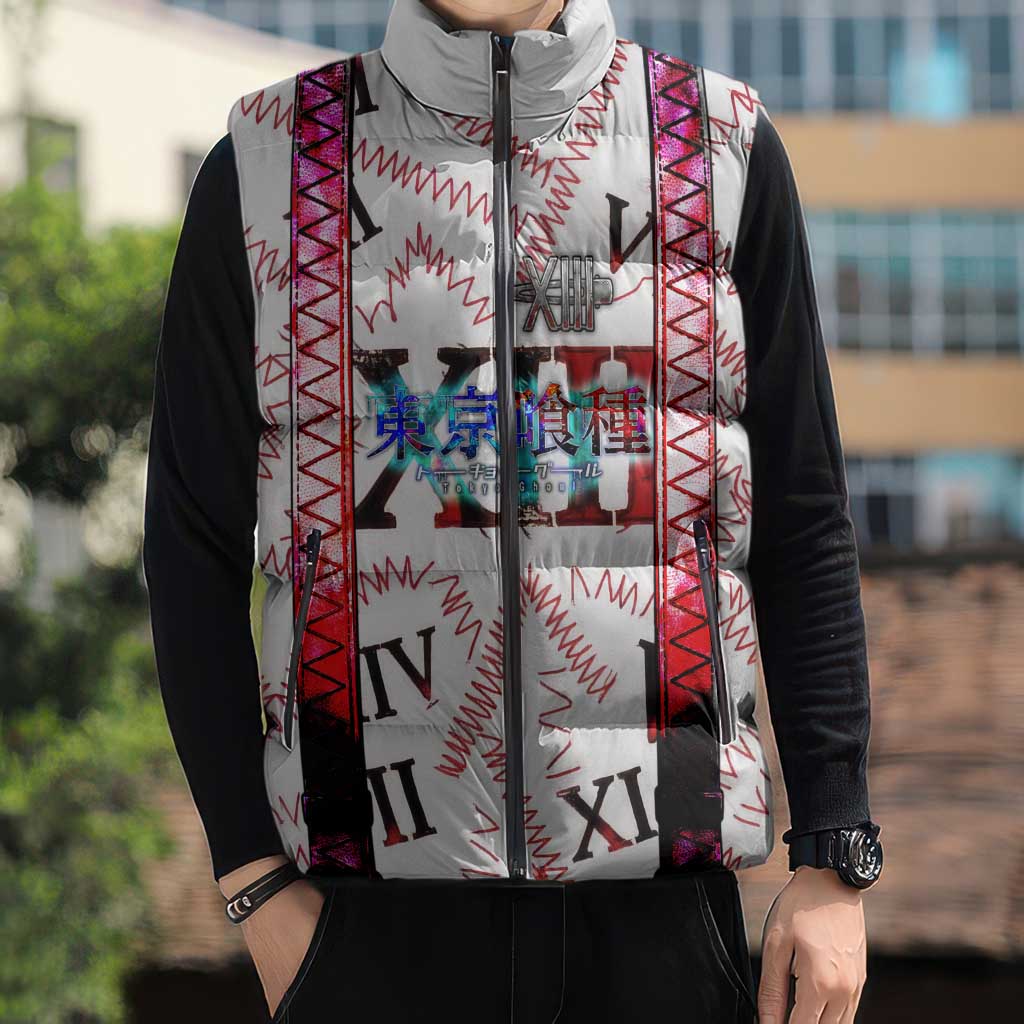 Juuzou Suzuya Tokyo Ghoul Sleeveless Puffer Jacket Grunge Anime Style with Roman Numeral Motif
