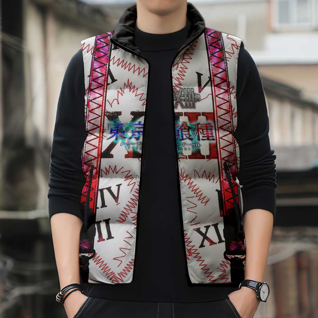 Juuzou Suzuya Tokyo Ghoul Sleeveless Puffer Jacket Grunge Anime Style with Roman Numeral Motif