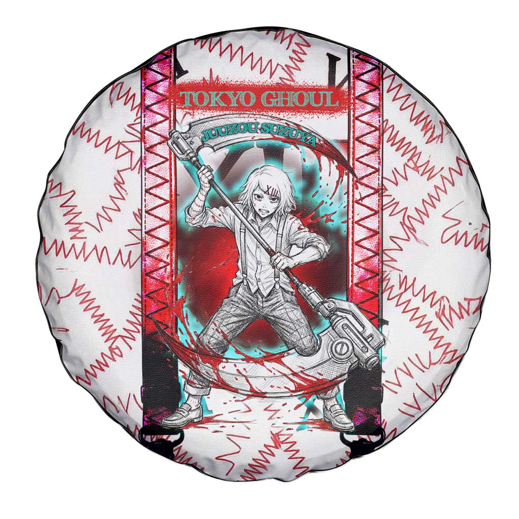 Juuzou Suzuya Tokyo Ghoul Spare Tire Cover Grunge Anime Style with Roman Numeral Motif