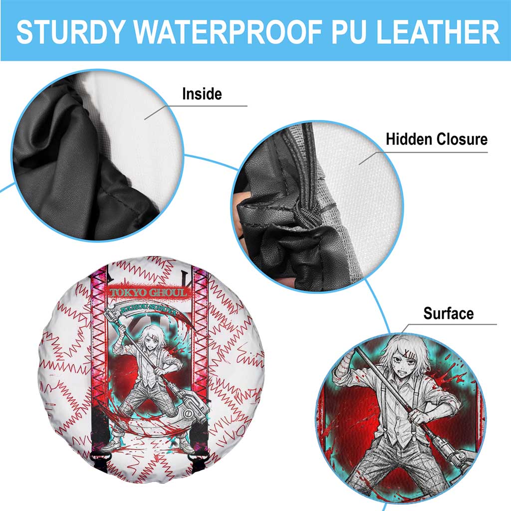 Juuzou Suzuya Tokyo Ghoul Spare Tire Cover Grunge Anime Style with Roman Numeral Motif