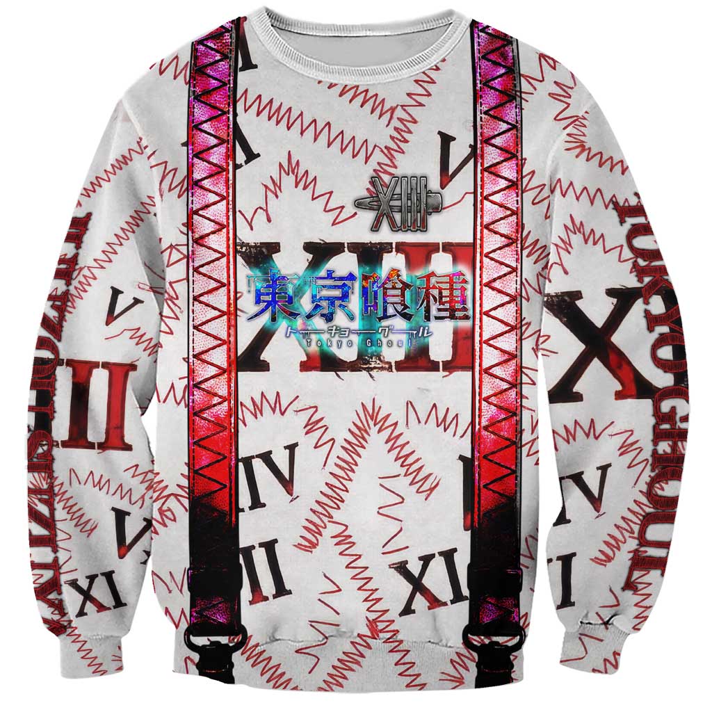 Juuzou Suzuya Tokyo Ghoul Sweatshirt Grunge Anime Style with Roman Numeral Motif