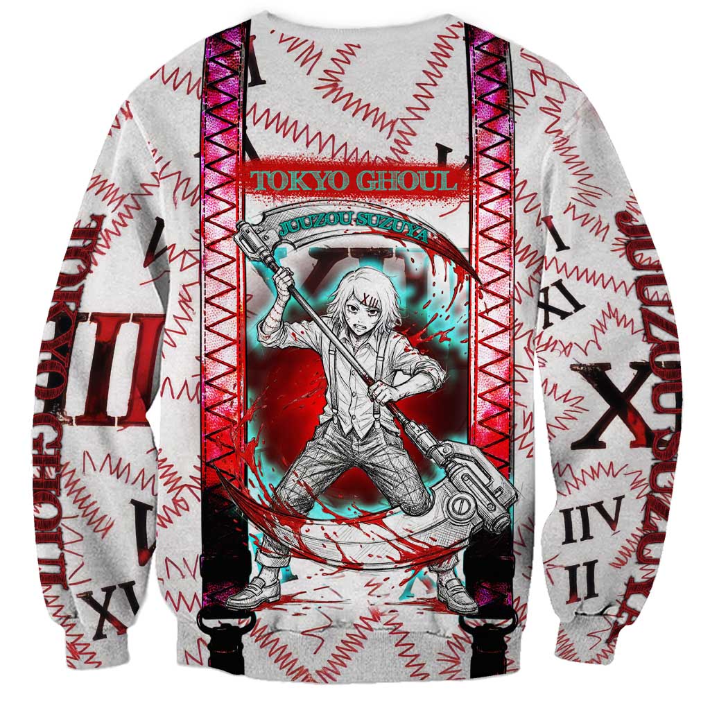 Juuzou Suzuya Tokyo Ghoul Sweatshirt Grunge Anime Style with Roman Numeral Motif