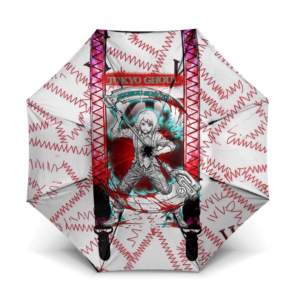 Juuzou Suzuya Tokyo Ghoul Umbrella Grunge Anime Style with Roman Numeral Motif