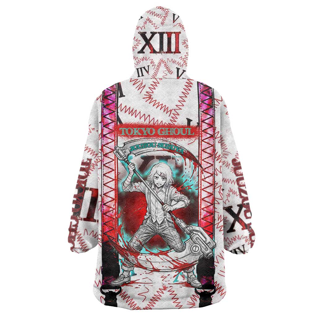 Juuzou Suzuya Tokyo Ghoul Wearable Blanket Hoodie Grunge Anime Style with Roman Numeral Motif