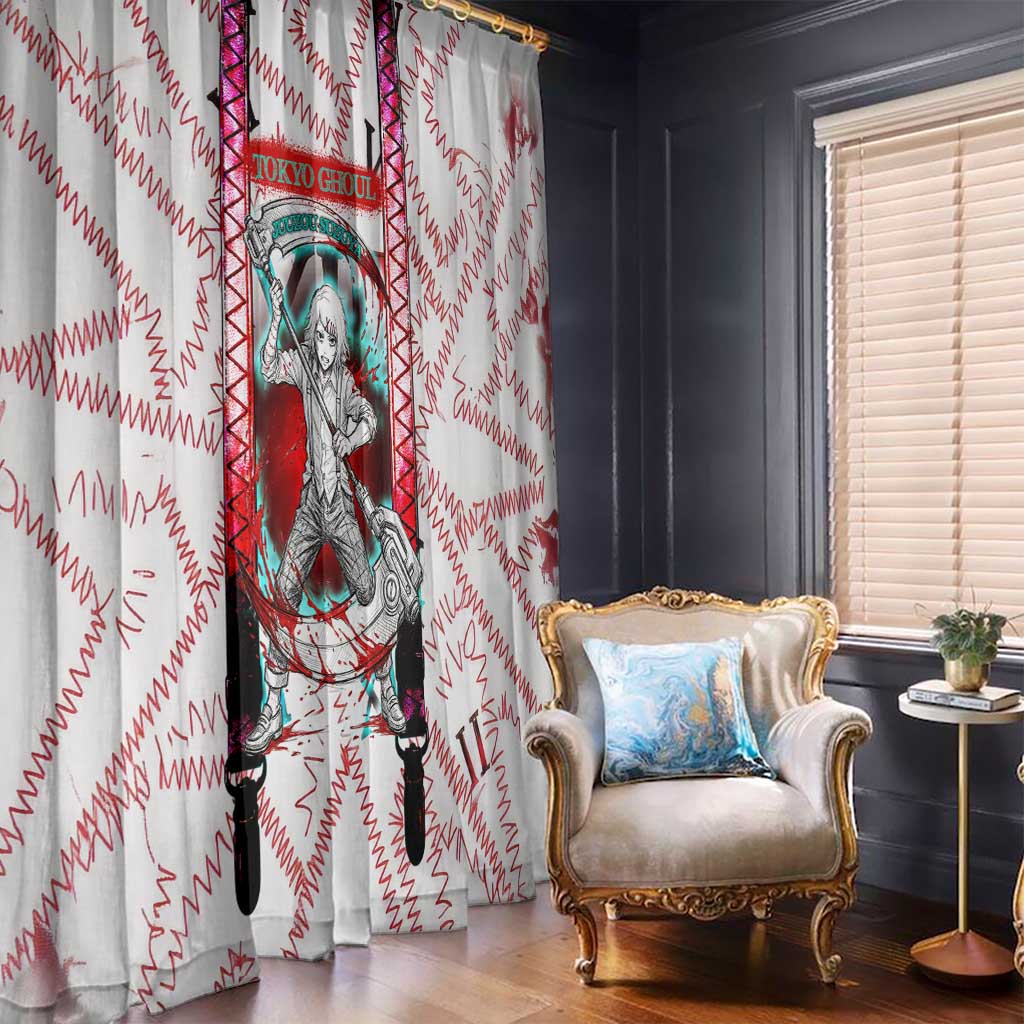 Juuzou Suzuya Tokyo Ghoul Window Curtain Grunge Anime Style with Roman Numeral Motif