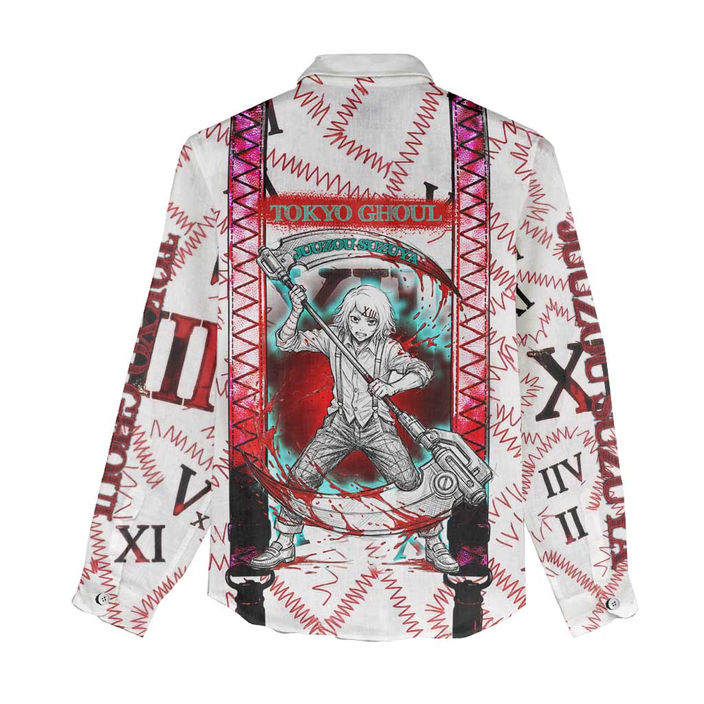 Juuzou Suzuya Tokyo Ghoul Women Casual Shirt Grunge Anime Style with Roman Numeral Motif