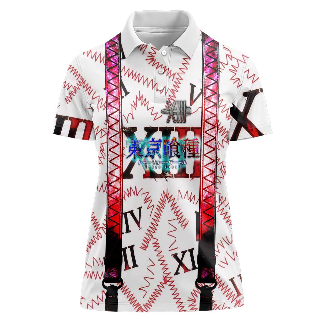 Juuzou Suzuya Tokyo Ghoul Women Polo Shirt Grunge Anime Style with Roman Numeral Motif