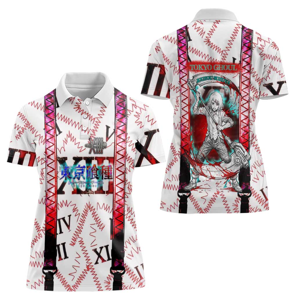 Juuzou Suzuya Tokyo Ghoul Women Polo Shirt Grunge Anime Style with Roman Numeral Motif