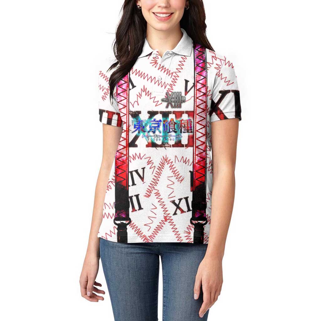 Juuzou Suzuya Tokyo Ghoul Women Polo Shirt Grunge Anime Style with Roman Numeral Motif