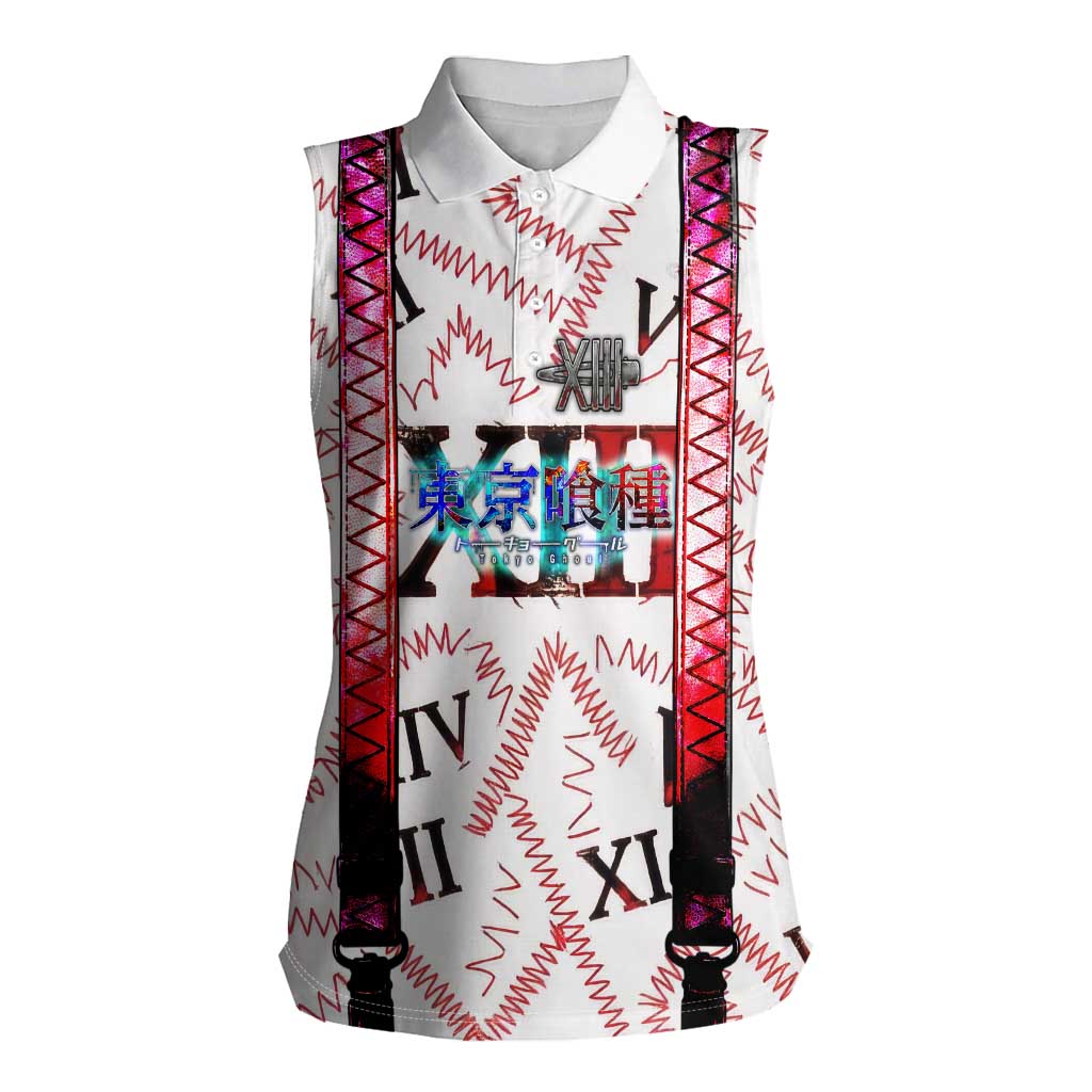 Juuzou Suzuya Tokyo Ghoul Women Sleeveless Polo Shirt Grunge Anime Style with Roman Numeral Motif