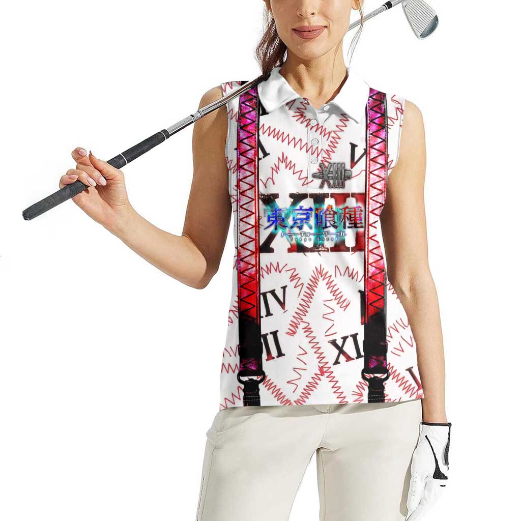 Juuzou Suzuya Tokyo Ghoul Women Sleeveless Polo Shirt Grunge Anime Style with Roman Numeral Motif