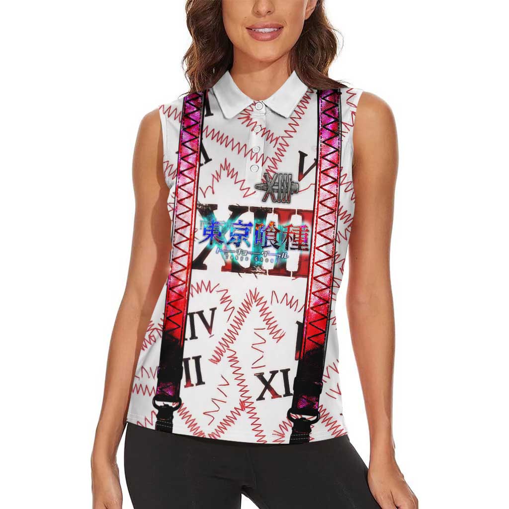 Juuzou Suzuya Tokyo Ghoul Women Sleeveless Polo Shirt Grunge Anime Style with Roman Numeral Motif