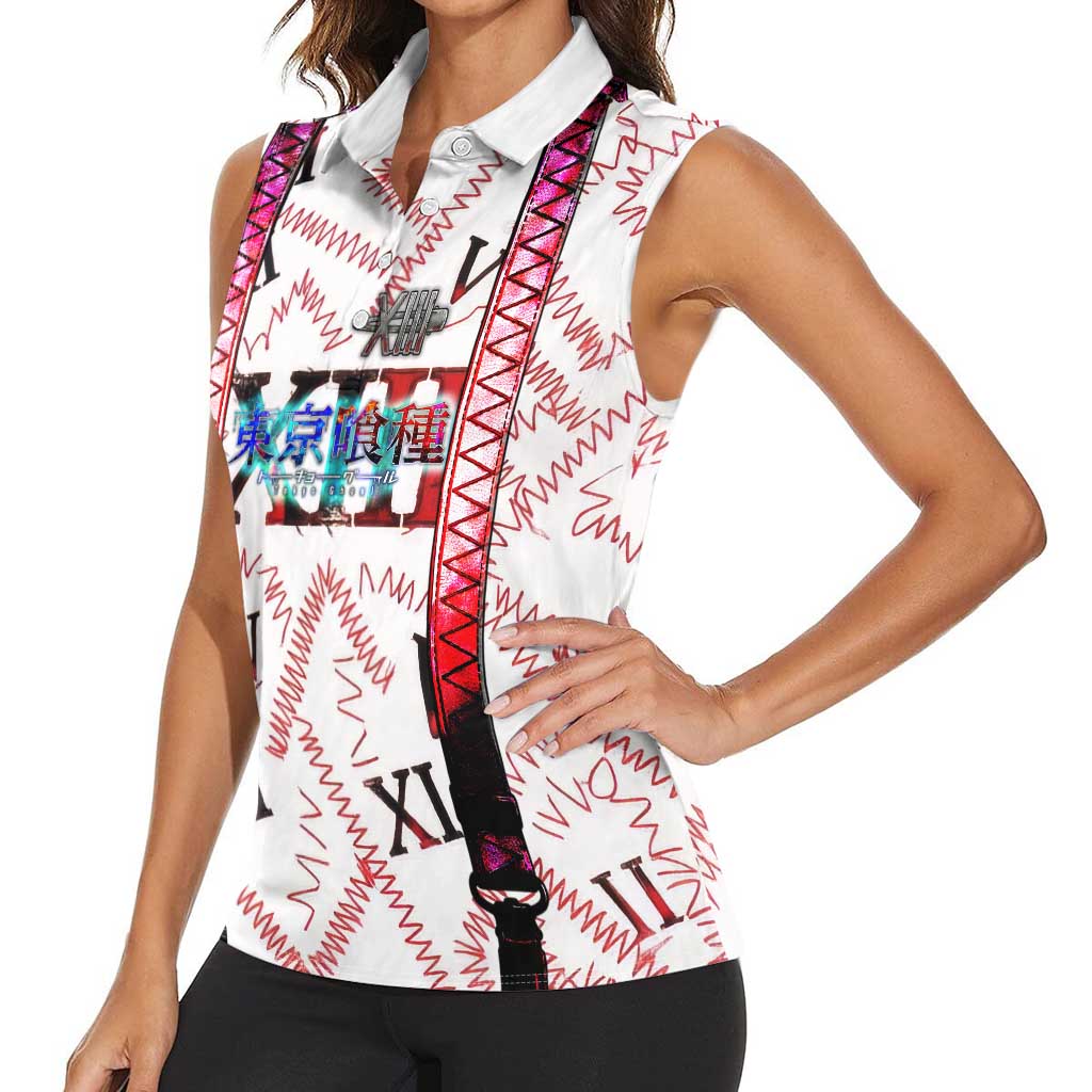Juuzou Suzuya Tokyo Ghoul Women Sleeveless Polo Shirt Grunge Anime Style with Roman Numeral Motif