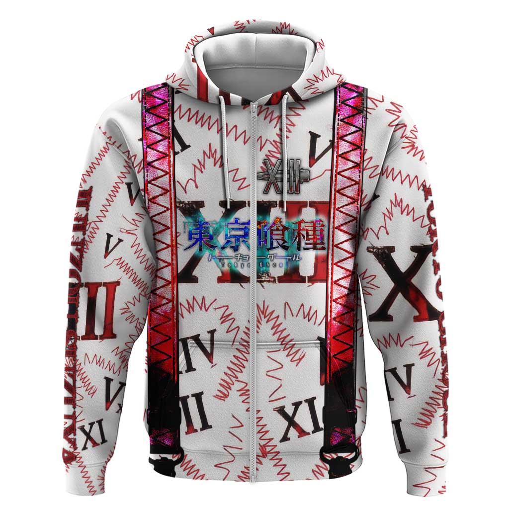 Juuzou Suzuya Tokyo Ghoul Zip Hoodie Grunge Anime Style with Roman Numeral Motif