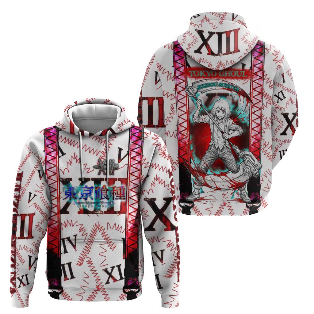 Juuzou Suzuya Tokyo Ghoul Zip Hoodie Grunge Anime Style with Roman Numeral Motif
