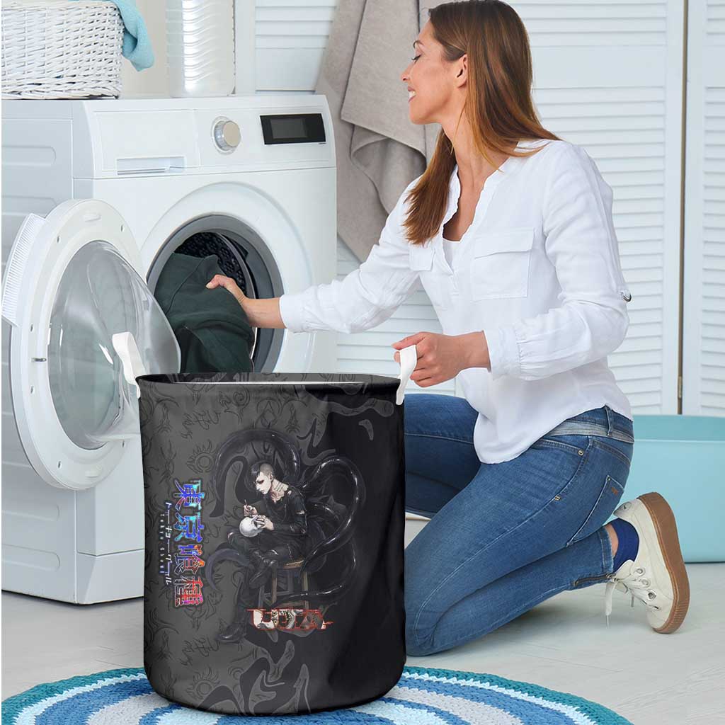 Uta Tokyo Ghoul Laundry Basket Dark Urban Tattoo Style with Oni Mask Elements
