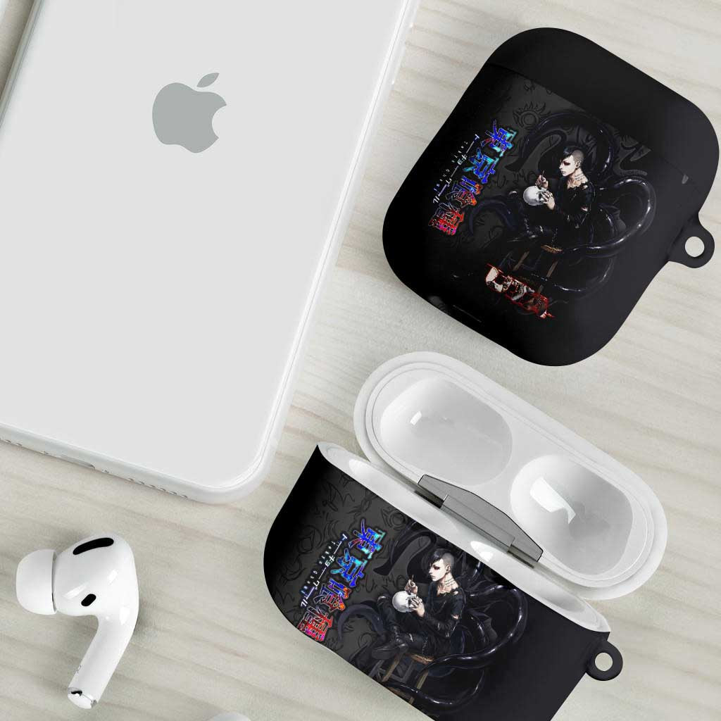Uta Tokyo Ghoul AirPods Case Dark Urban Tattoo Style with Oni Mask Elements