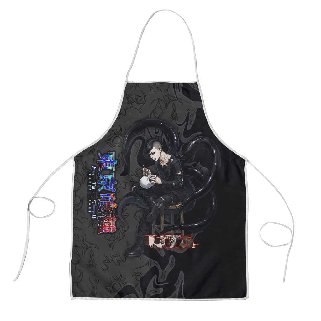 Uta Tokyo Ghoul Apron Dark Urban Tattoo Style with Oni Mask Elements