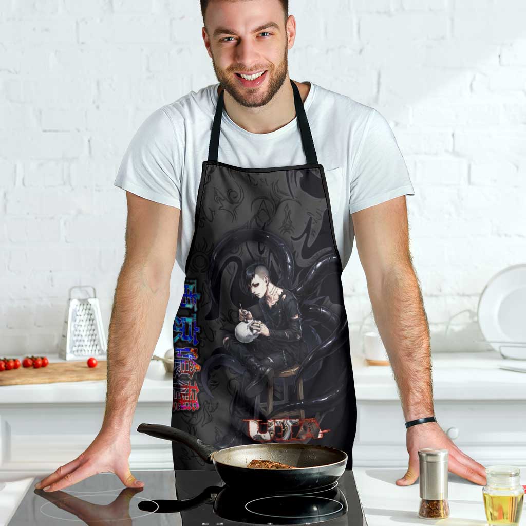 Uta Tokyo Ghoul Apron Dark Urban Tattoo Style with Oni Mask Elements
