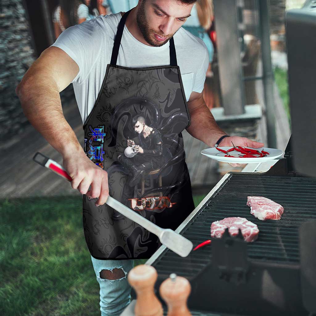 Uta Tokyo Ghoul Apron Dark Urban Tattoo Style with Oni Mask Elements