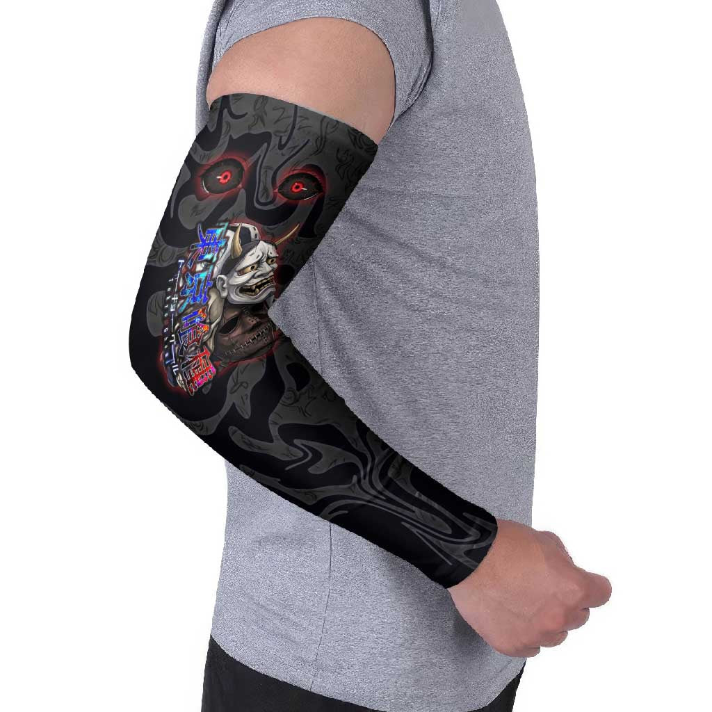 Uta Tokyo Ghoul Arm Sleeves Dark Urban Tattoo Style with Oni Mask Elements