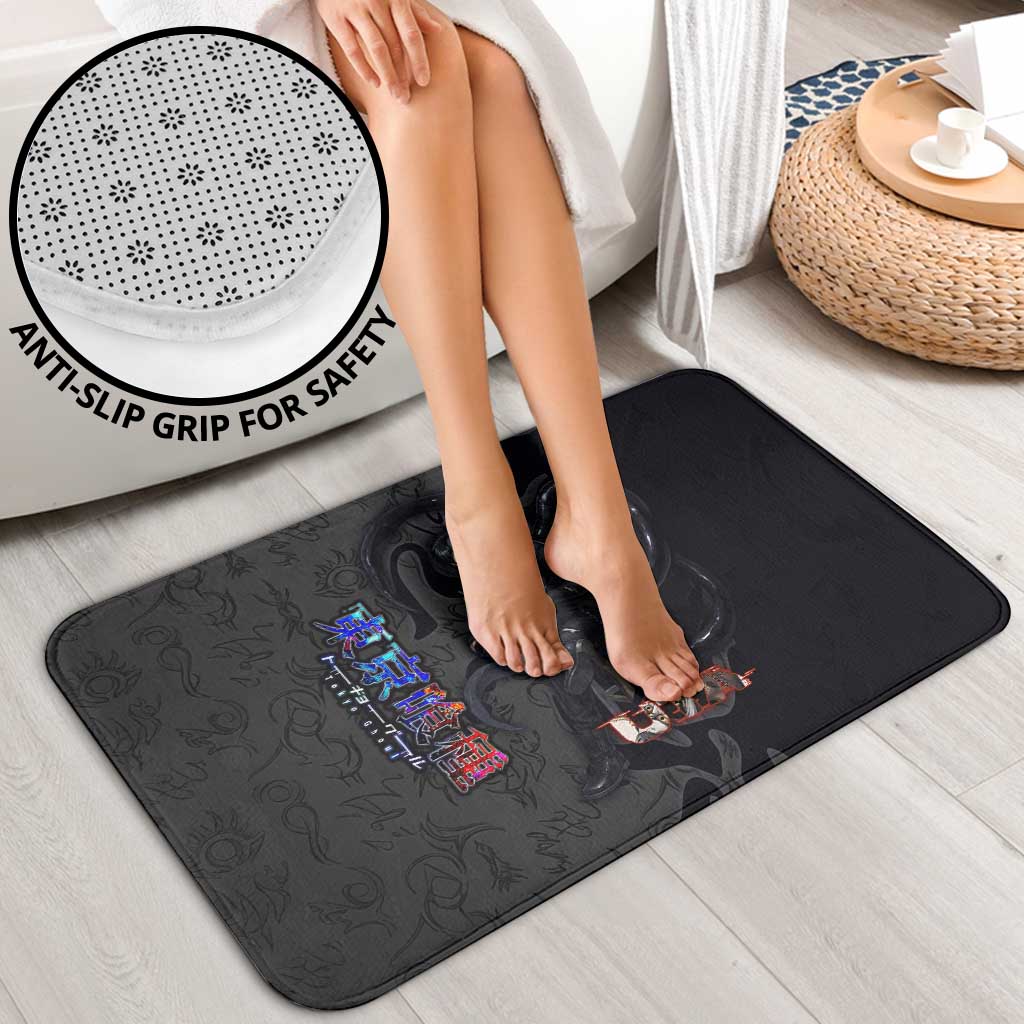 Uta Tokyo Ghoul Bathroom Set Dark Urban Tattoo Style with Oni Mask Elements