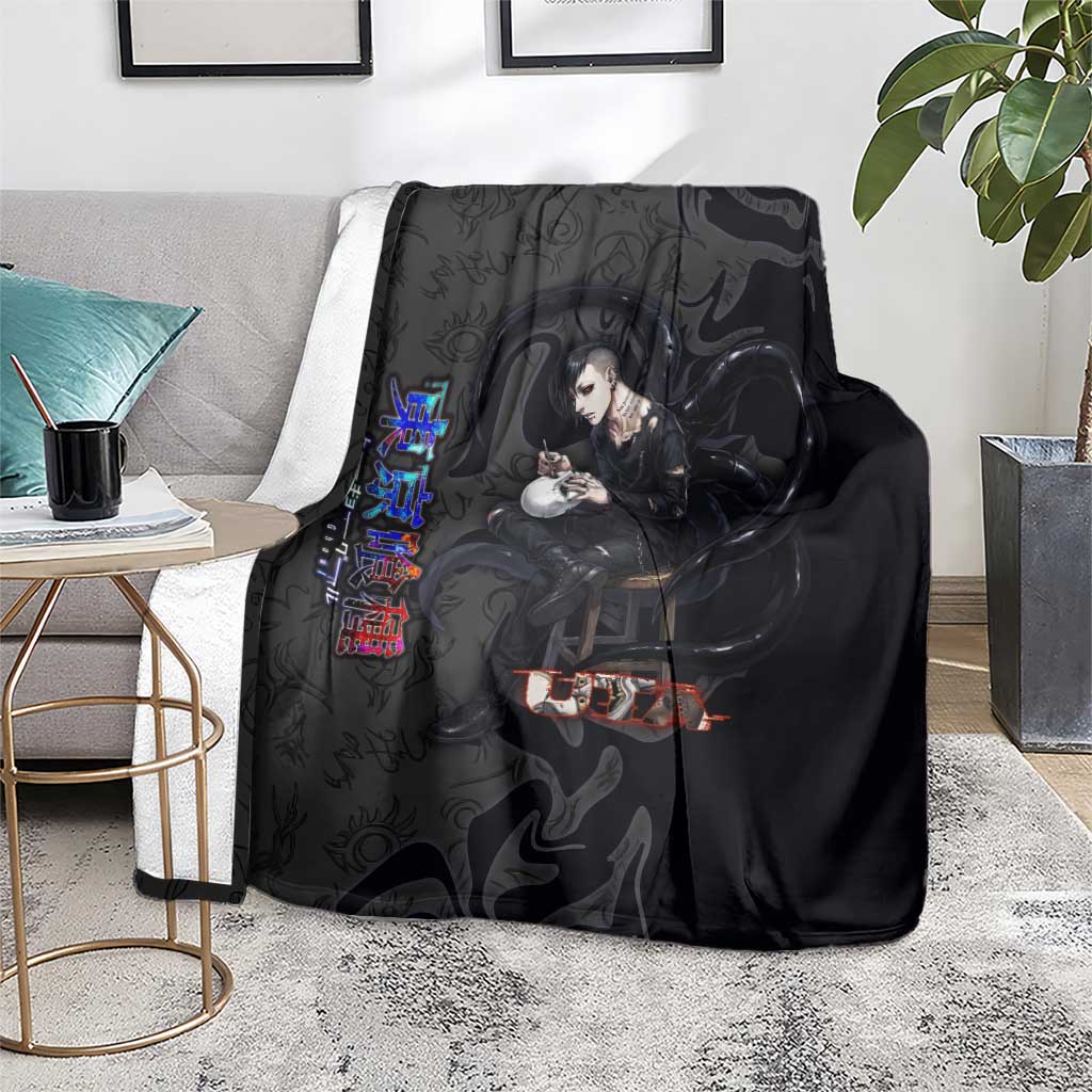 Uta Tokyo Ghoul Blanket Dark Urban Tattoo Style with Oni Mask Elements