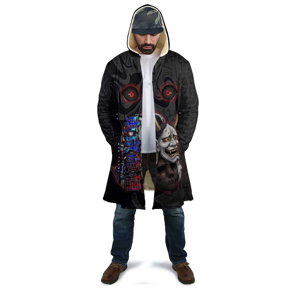 Uta Tokyo Ghoul Cloak Dark Urban Tattoo Style with Oni Mask Elements