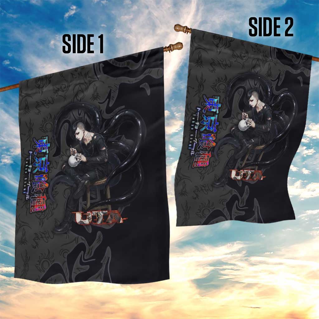 Uta Tokyo Ghoul Garden Flag Dark Urban Tattoo Style with Oni Mask Elements