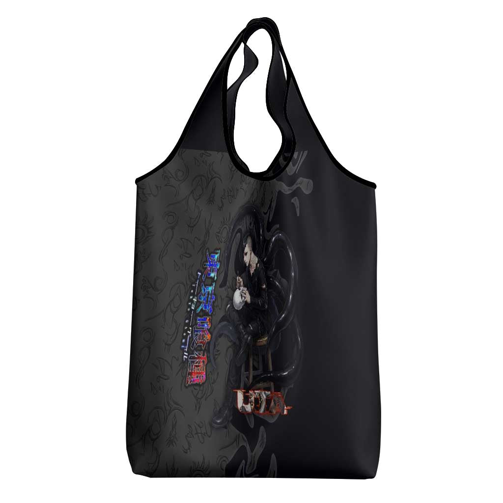 Uta Tokyo Ghoul Grocery Bag Dark Urban Tattoo Style with Oni Mask Elements