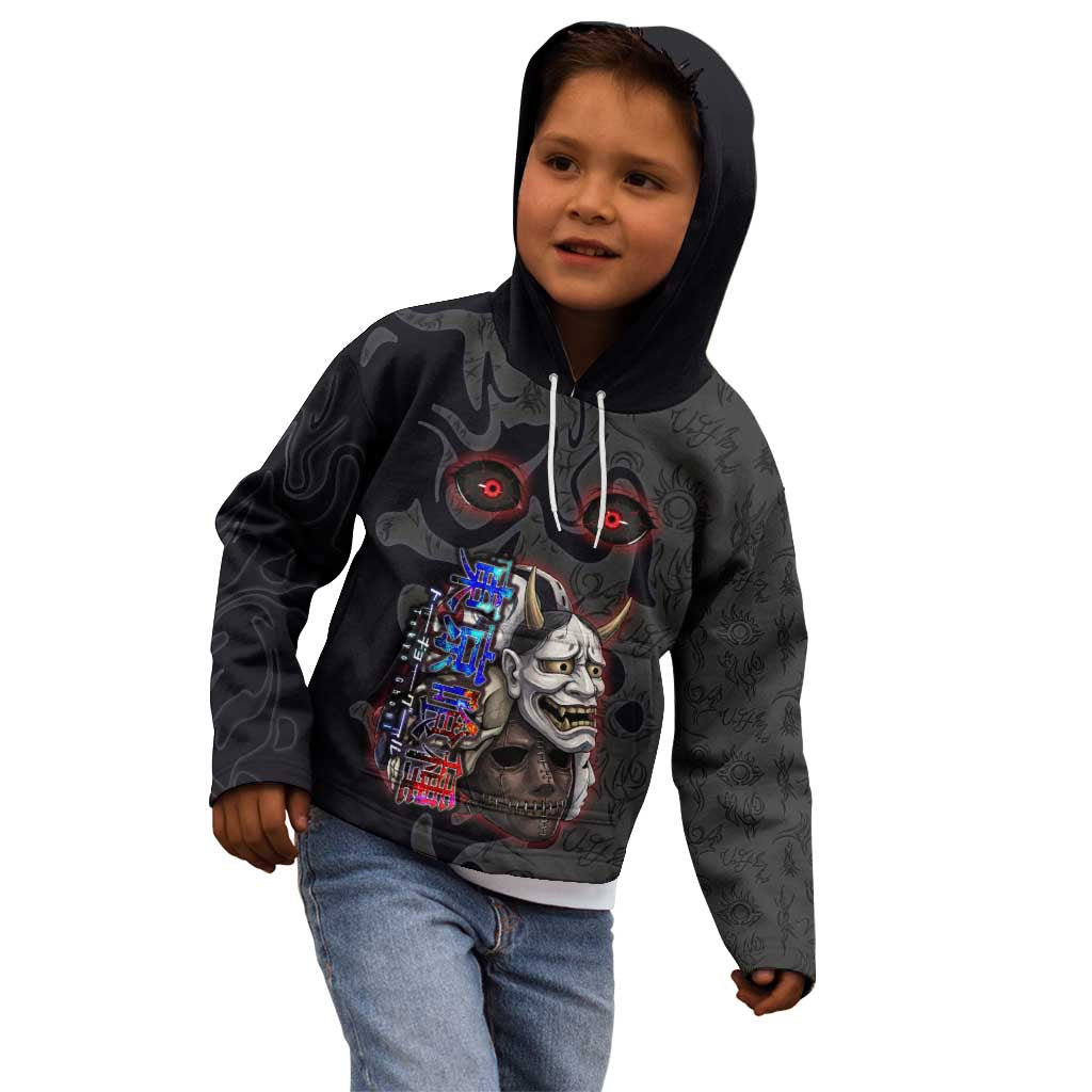 Uta Tokyo Ghoul Kid Hoodie Dark Urban Tattoo Style with Oni Mask Elements